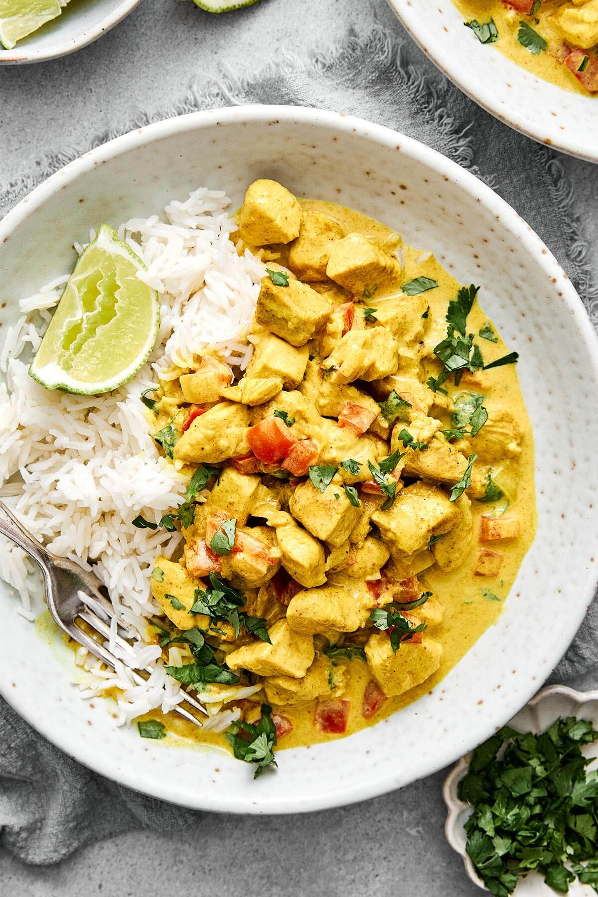 Coconut curry chicken is a cozy one-pan meal that’s packed with comforting flavor. Coconut curry chicken with rice.